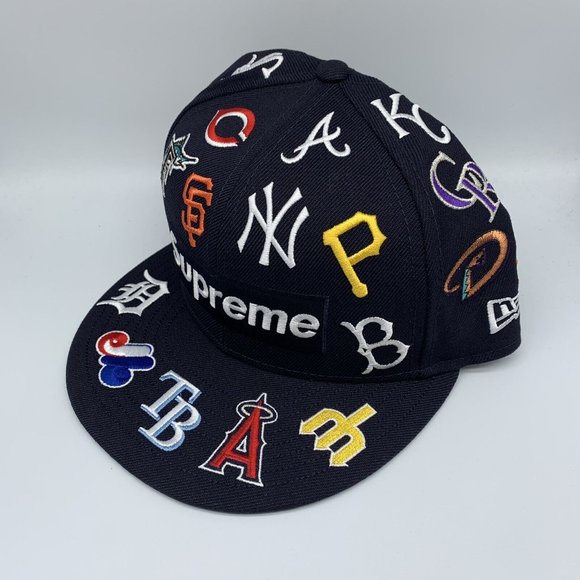 MLB x Supreme Box Logo 7 1/2 59Fifty New Era Hat Fitted Cap - Picture 2 of 5